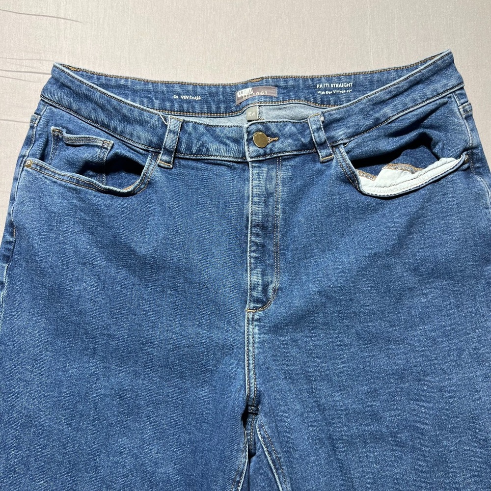 DL1961 Womens Blue Denim High Rise Vintage 31 Patti Straight Jeans Plus Size 16W - Picture 4 of 16
